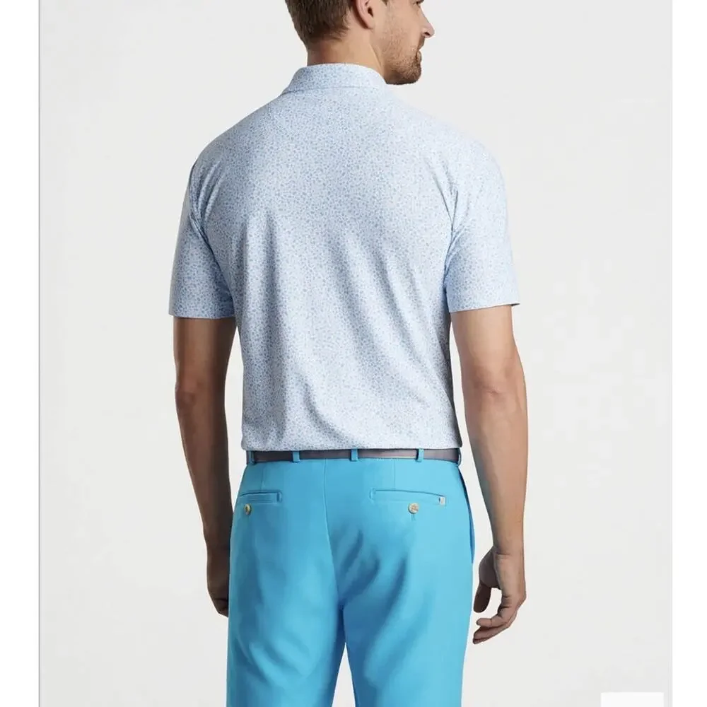 Peter Millar Men's White Cara Cara Textured Performance Crown Sport Polo Shirt - Picture 3 of 5